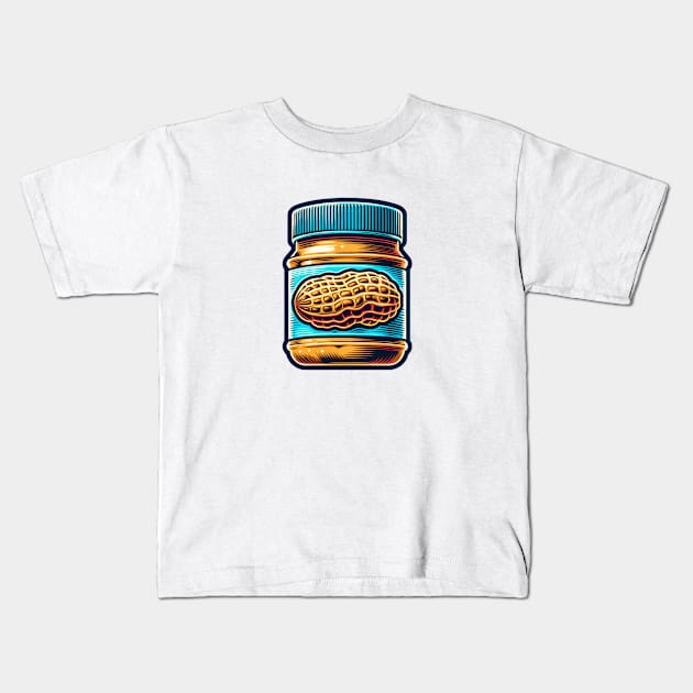 Peanut Butter Toast Vintage Retro Yummy Kawaii Breakfast Kids T-Shirt by Flowering Away